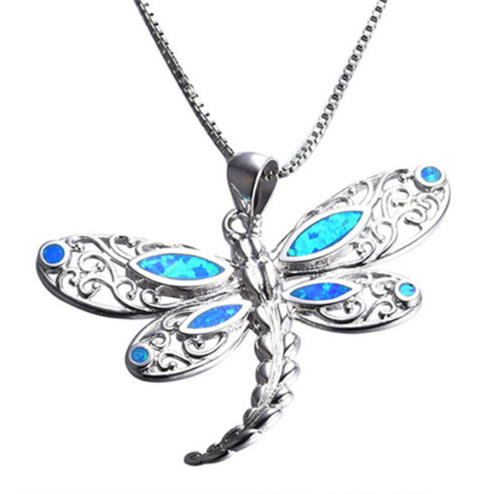Collar colgante tortuga marina con ópalo azul y plata laminada para mujer - Image 15