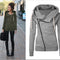Sudadera con capucha y cierre diagonal para mujer