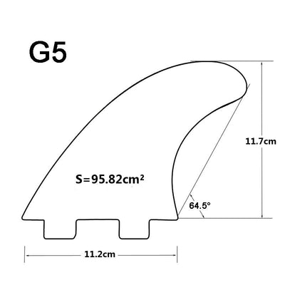 Aleta de Tabla de Surf Fibra de Vidrio Honeycomb Verde Naranja - Thruster FCS Future G5 - Image 6
