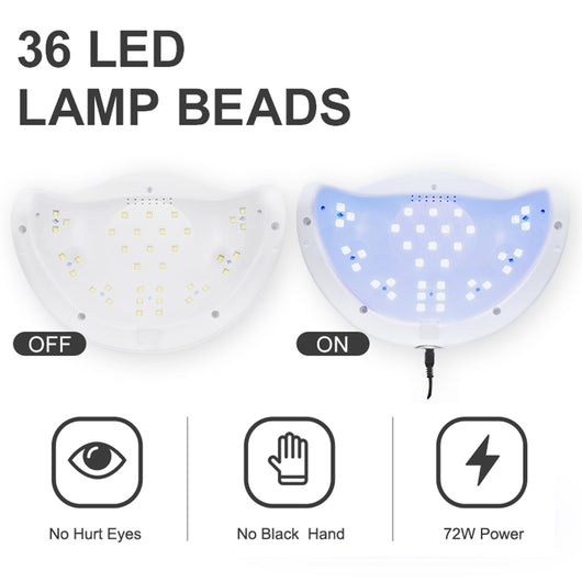 Lámpara UV LED Dual 72W con Energía Solar para Uñas - Image 7