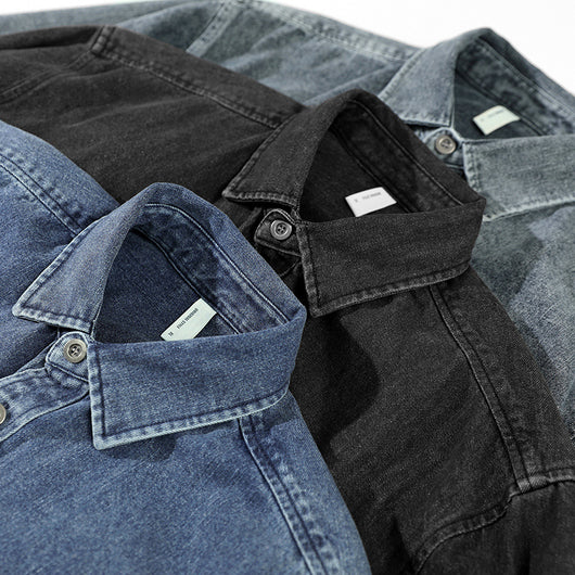 Camisa Denim Holgada con Hombros Caídos para Hombre - Image 5