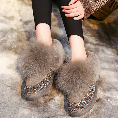 Botas Cortas de Piel de Zorro para Nieve - Diseño Elegante Mujer - Image 8