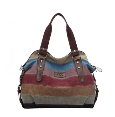 Bolsa de Lona con Rayas Arcoíris