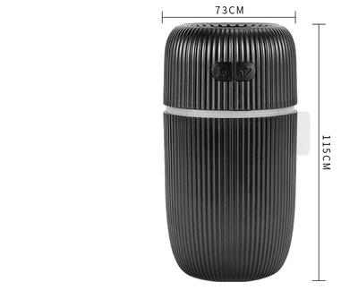Black ribbed white noise humidifier with control buttons on top, designed to aid sleep and humidify. - Image 7