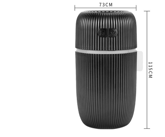 Black ribbed white noise humidifier with control buttons on top, designed to aid sleep and humidify. - Image 7