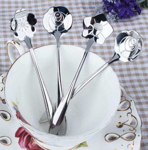 Cucharillas de Postre Diseño Rosa Acero Inoxidable Premium - Image 2
