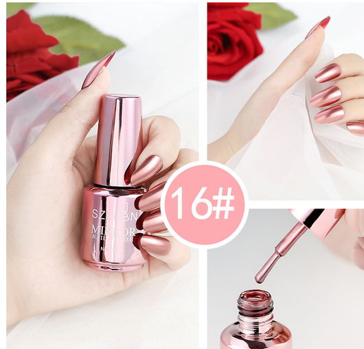 Esmalte de Uñas Efecto Espejo Plateado - Image 12