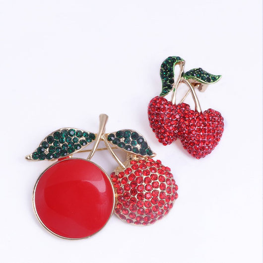 Broche Floral con Cristales de Cereza y Gota de Aceite - Image 4