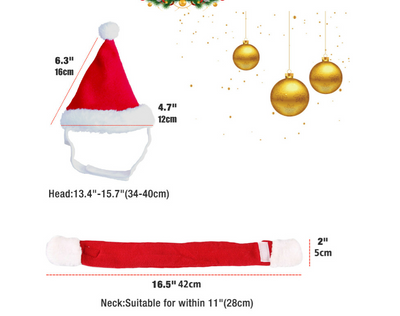 Conjunto Navideño Gorro y Bufanda para Mascotas Pequeñas - Gatos y Perros - Image 7