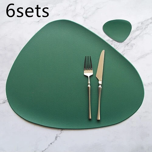 Mantel Individual Aislante de Cuero PU - Posavasos Antideslizante para Cocina - Image 20