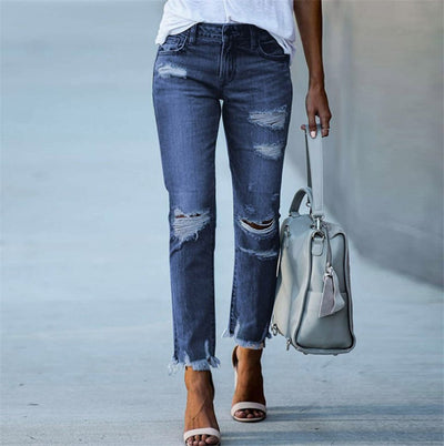Pantalones Vaqueros Rotos Talla Grande para Mujer - Image 9