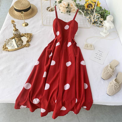 Vestido Vintage de Lunares para Verano con Tirantes - Image 4