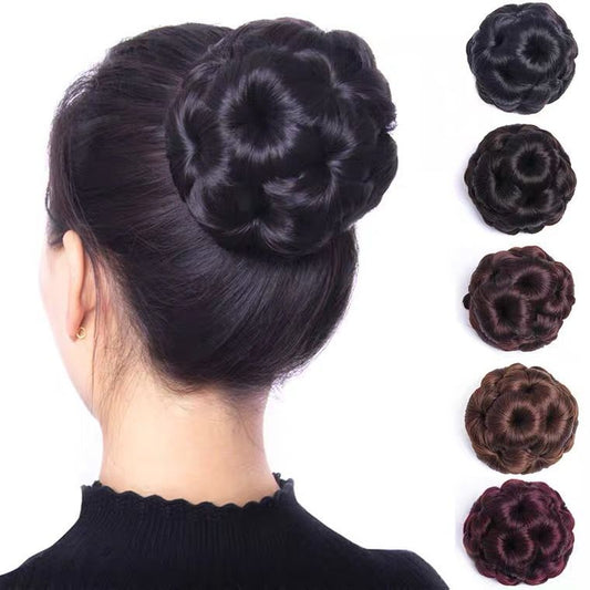 Moño Nueve Flores para Novia - Peluca de Cabello de Alta Temperatura