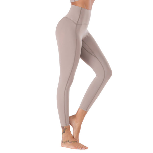 Pantalones de Yoga Cintura Alta Nude Durazno con Tecnología Anti-Transparencia
