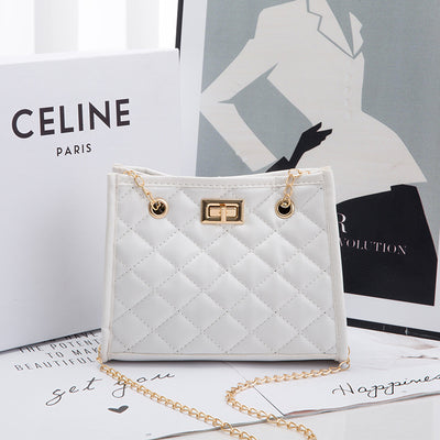 Bolso de Cadena Cuadrado Pequeño con Costura de Rombos para Mujer - Image 6