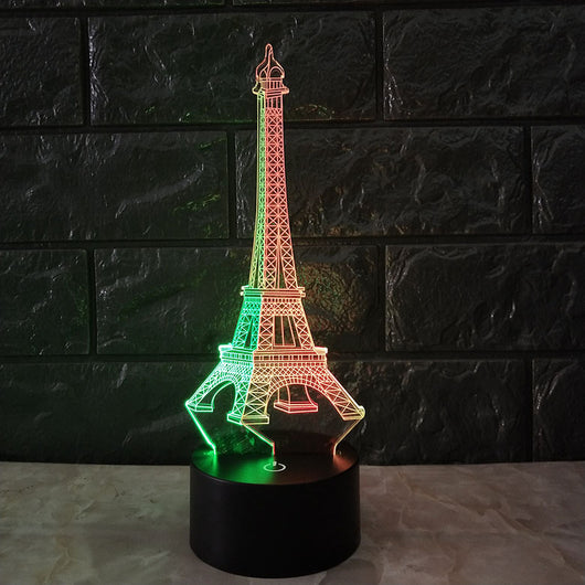Lámpara 3D Torre Eiffel con Luz Nocturna Táctil y Colores Cambiantes - Image 6