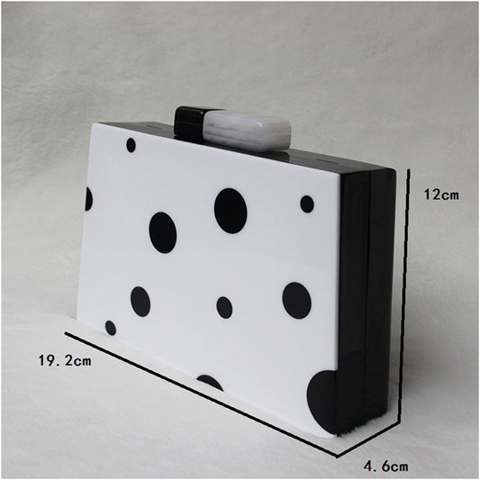 Bolso de Noche Elegante con Lunares Blanco y Negro - Estilo Europeo - Image 2