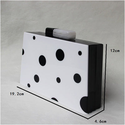 Bolso de Noche Elegante con Lunares Blanco y Negro - Estilo Europeo - Image 2