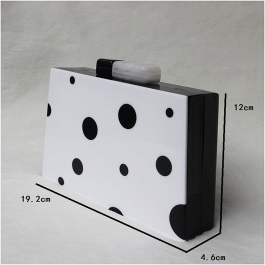 Bolso de Noche Elegante con Lunares Blanco y Negro - Estilo Europeo - Image 2