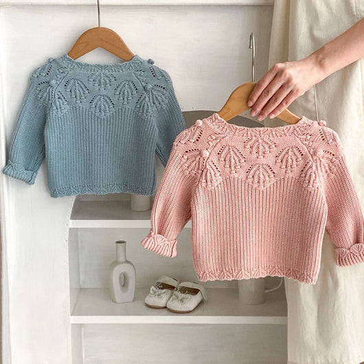 Cardigan de Lana Tejida con Encaje para Bebé - Image 14