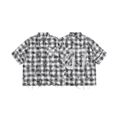 Camisa Cuadros Retro Oversize Manga Corta - Image 20