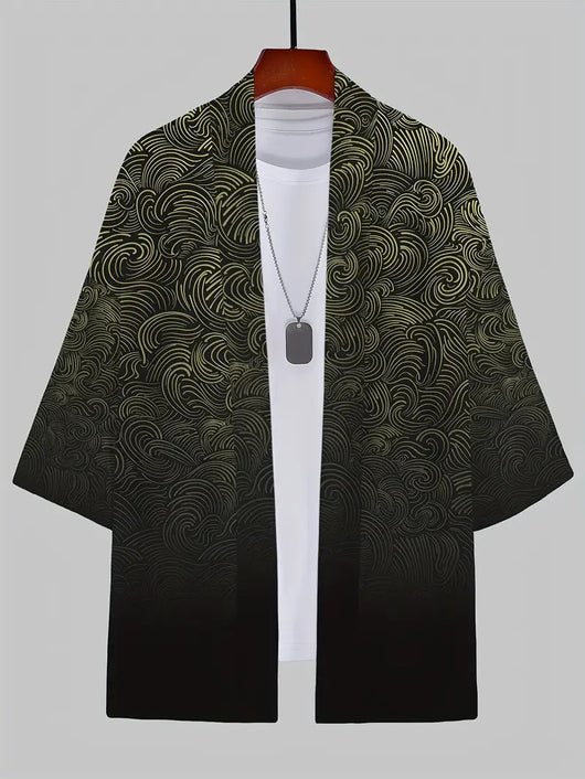 Cardigan Suelto Estampado 3D Versátil para Hombre - Image 20