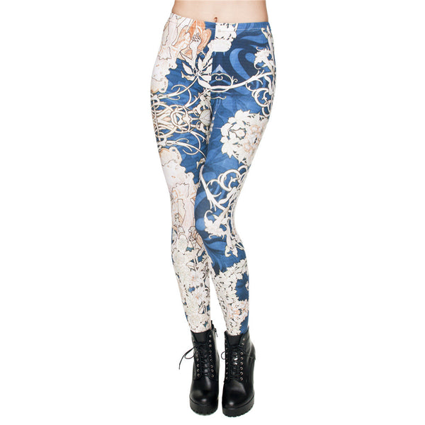 Leggings Cortos de Cintura Alta Estampados para Mujer