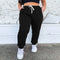 Pantalones deportivos casuales con cintura elástica reforzada para mujer