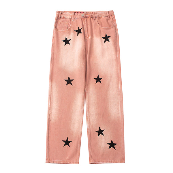 Pantalones Vaqueros Rectos Estilo Retro Americano con Detalles Rotos