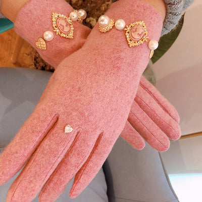 Guantes de Perla con Retrato Antiguo para Mujer - Image 13