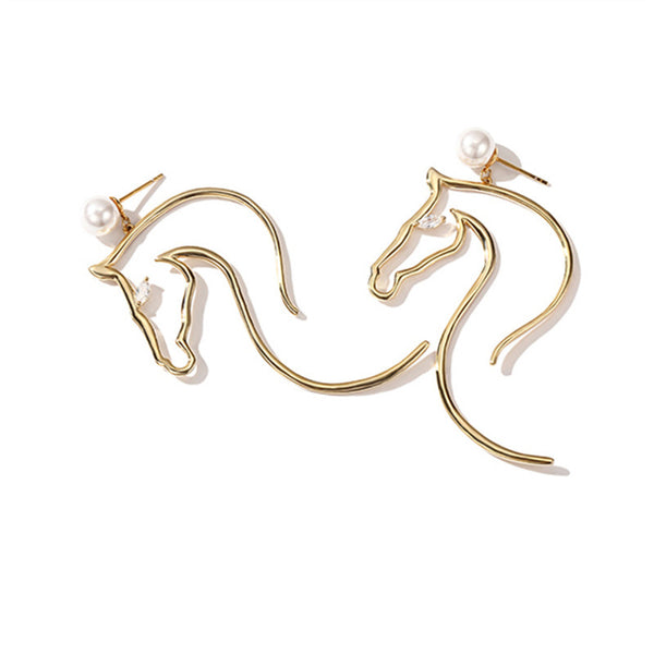 Aretes Cabeza de Caballo Temperamento Elegante - Joyería Exagerada Estilo Europeo - Image 10