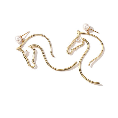 Aretes Cabeza de Caballo Temperamento Elegante - Joyería Exagerada Estilo Europeo - Image 10