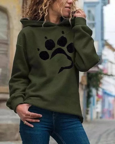 Suéter casual con diseño de patitas de gato