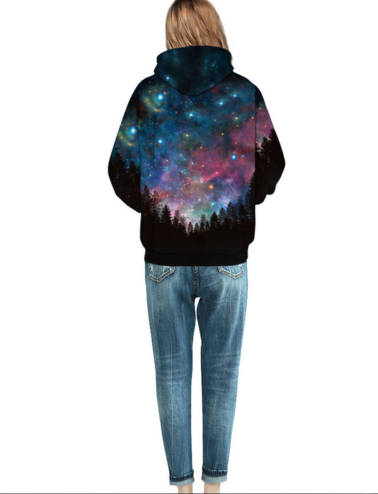 Sudadera Estampado 3D Estrellas con Capucha - Diseño Urbano Oversize - Image 4