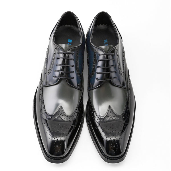 Zapatos Formales de Cuero para Hombre Punta Cuadrada Estilo Británico