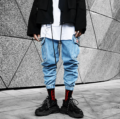 Pantalones Jeans Holgados Estilo Japonés con Bolsillos Grandes - Corte Recto Casual - Image 3