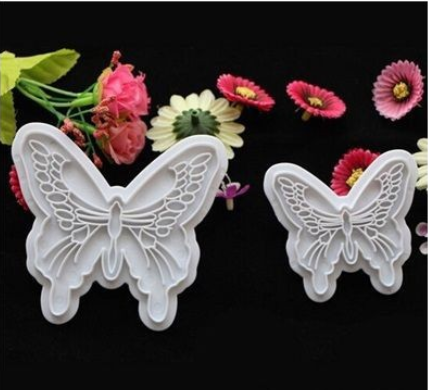 Molde Resorte Mariposa para Fondant - Cortador y Grabador 2 Piezas