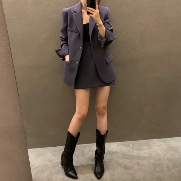 Conjunto de Falda Corta y Bolsa de Cadera para Otoño