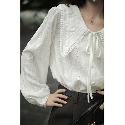 Blusa Primavera Cuello Italiano Puntiagudo para Mujer - Image 4