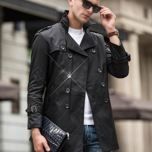 Abrigo Trinchera Casual para Hombre Largo Medio - Image 24