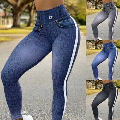 Pantalones Yoga Denim Ajustados de Secado Rápido para Mujer