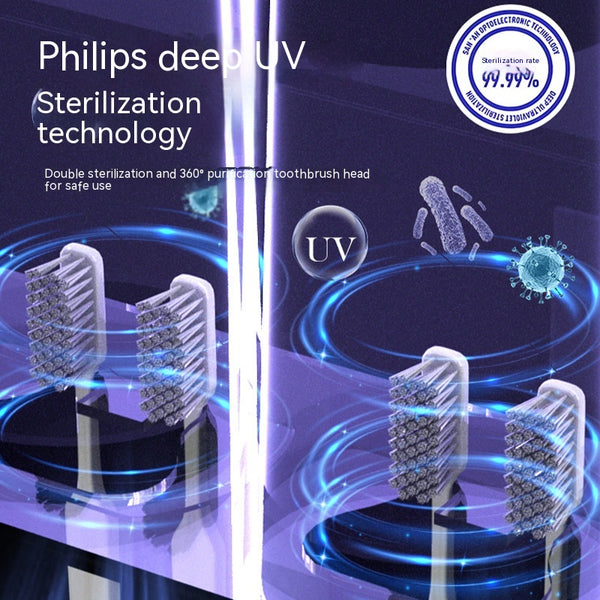 Organizador de Baño con Esterilizador UV Recargable y Soporte para Cepillos