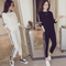 Conjunto Deportivo Casual Coreano para Adolescentes - Sudadera Suelta y Pantalón Capri con Rayas Laterales