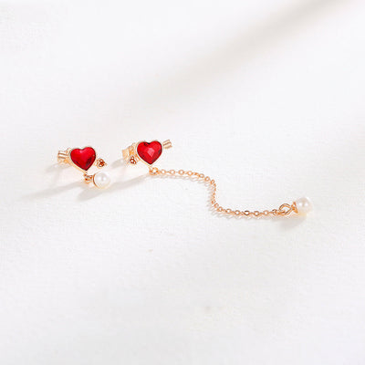 Aretes de Perla Cupido - Diseño de Flecha del Amor para Mujer - Image 3