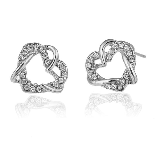 Aretes de Corazón en Oro Laminado y Oro Rosado - Image 2