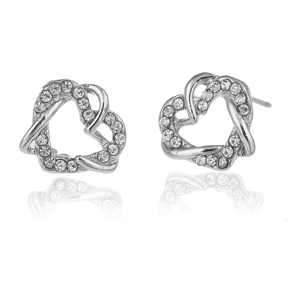 Aretes de Corazón en Oro Laminado y Oro Rosado