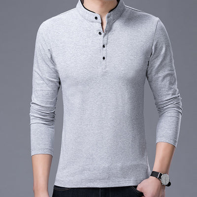 Camiseta Manga Larga Cuello Mao de Algodón para Hombre - Image 4