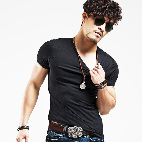 Playera Casual para Hombre Colores Sólidos Manga Corta