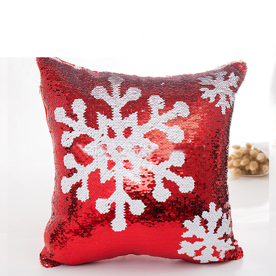 Funda de Almohada Navideña con Lentejuelas Reversibles Roja - Image 6