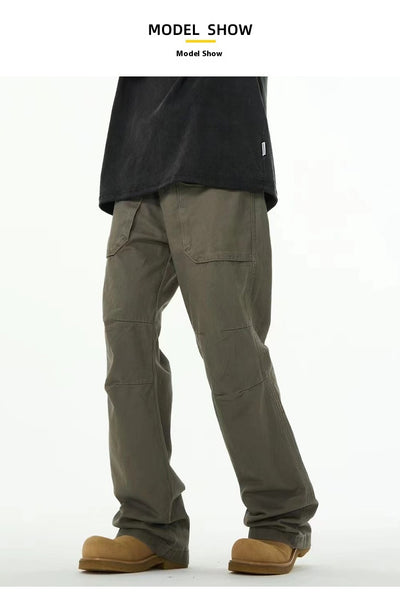 Pantalón Overol Holgado Gris Verdoso para Hombre - Estilo Casual Versátil - Image 8